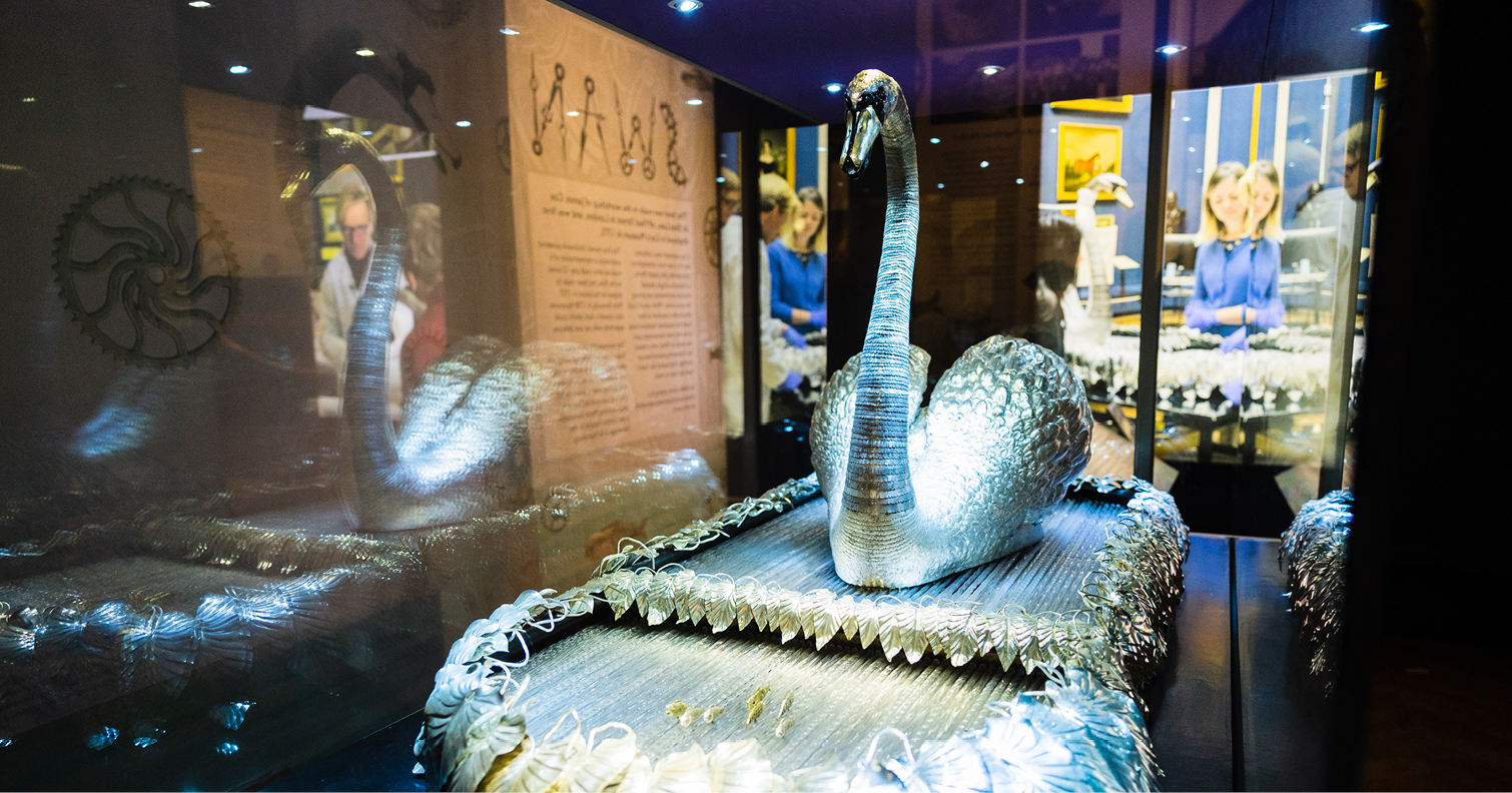 The Silver Swan on display at The Bowes Museum